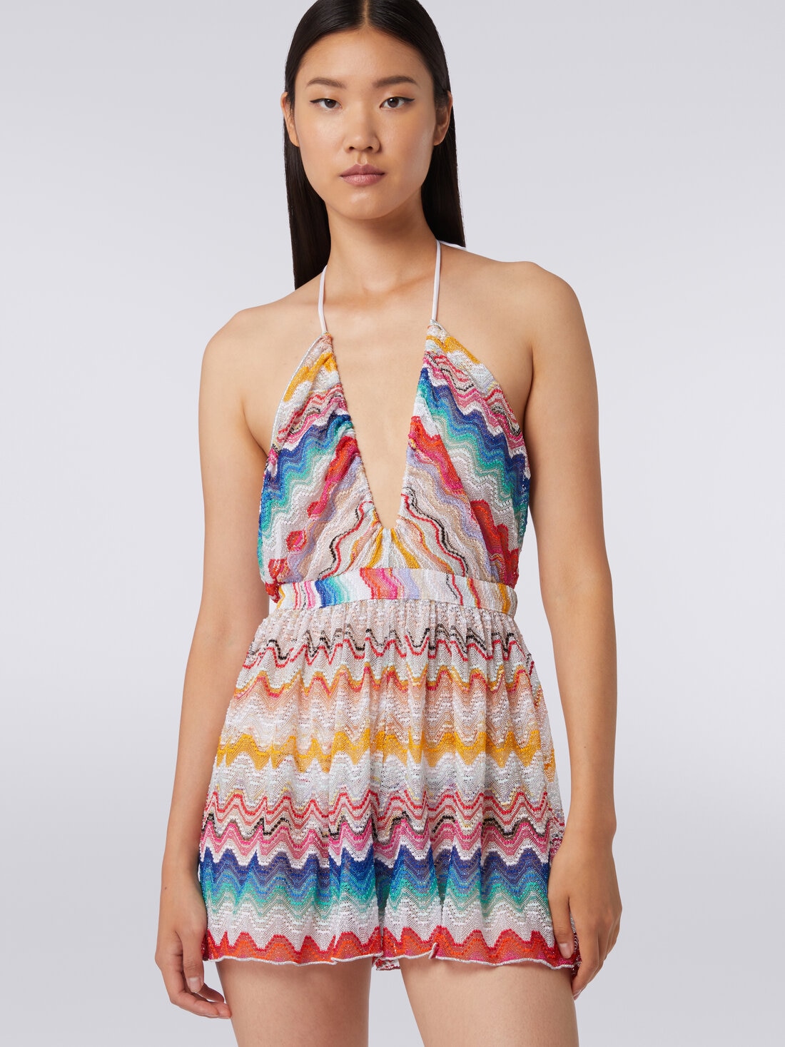 Wave motif romper with lurex Multicoloured Missoni