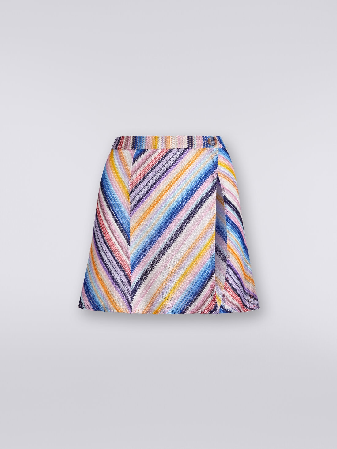 Crochet wrap-around miniskirt, Multicoloured  - MS24SH05BR00UWS72EC - 0