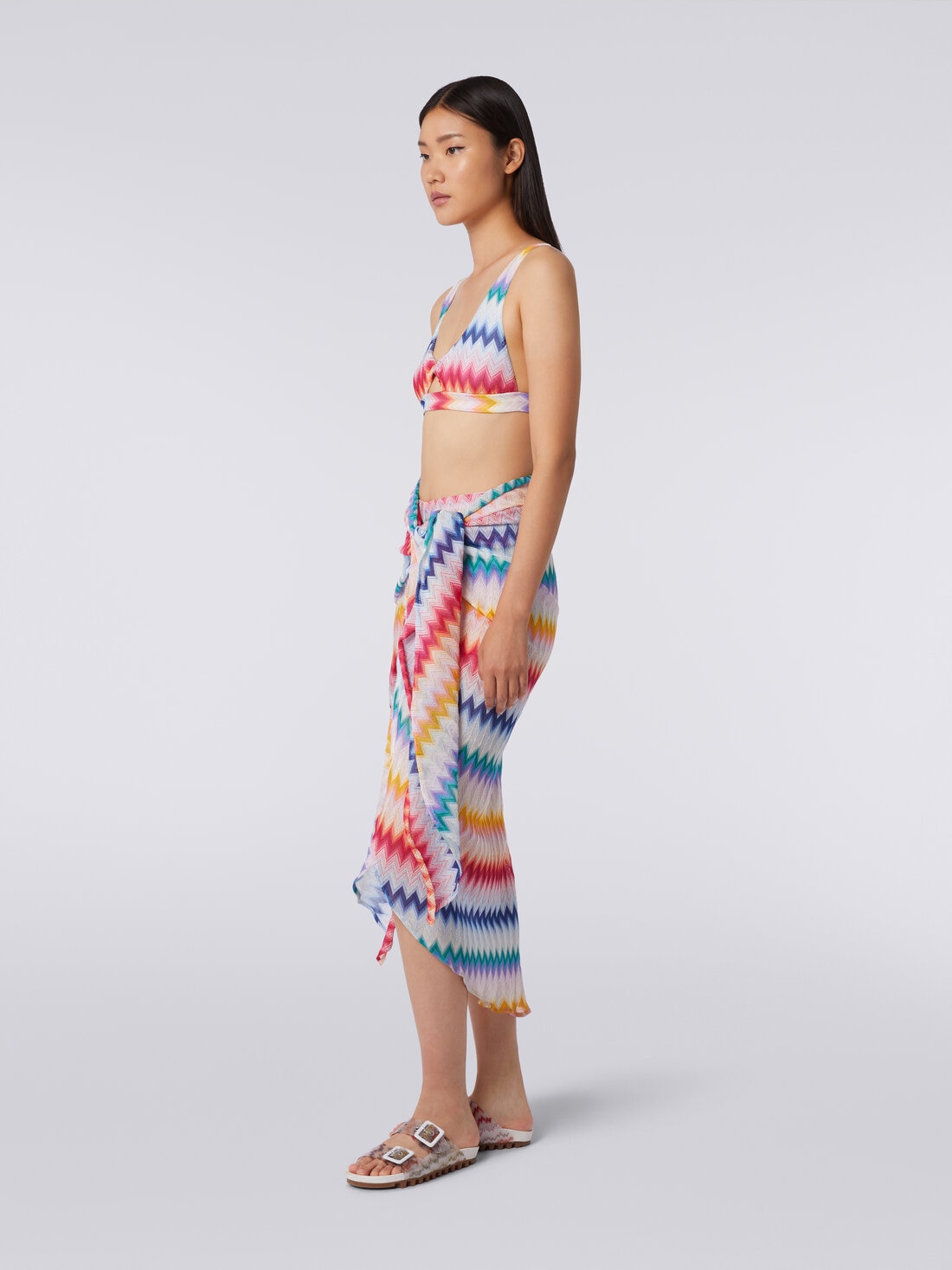 Jupe par o motif zig zag avec lurex Multicolore Missoni