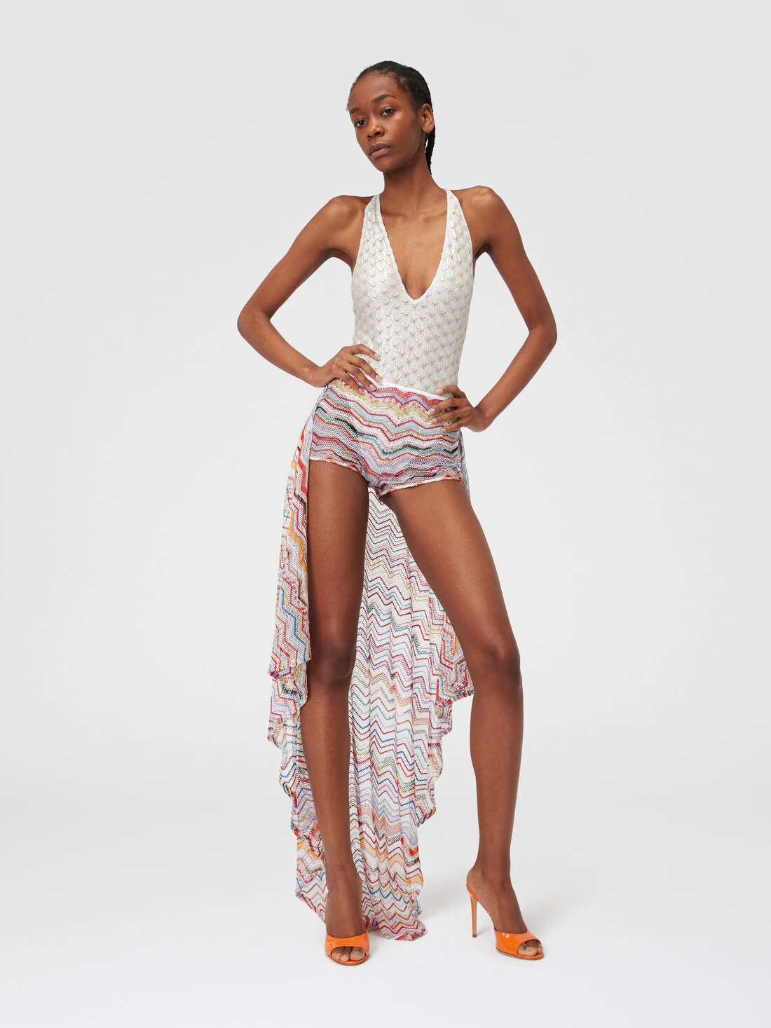 Jupe pareo en crochet avec lurex Multicolore Missoni