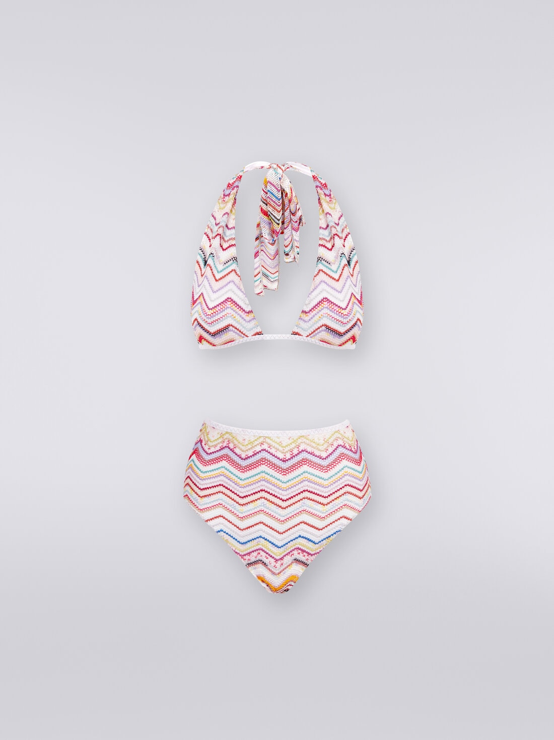 Bikini en crochet avec lurex et slip à taille montante, Multicolore  - MS24SP0GBR00TISM99I - 0