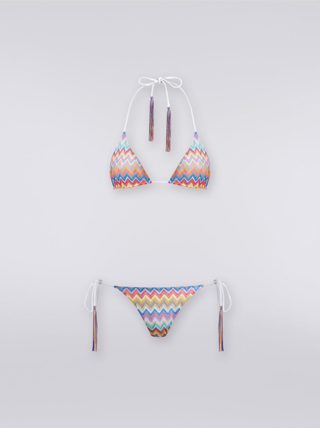 Bikini con stampa zig zag, Multicolore  - MS24SP0ZBR00XPSM9DM - 0
