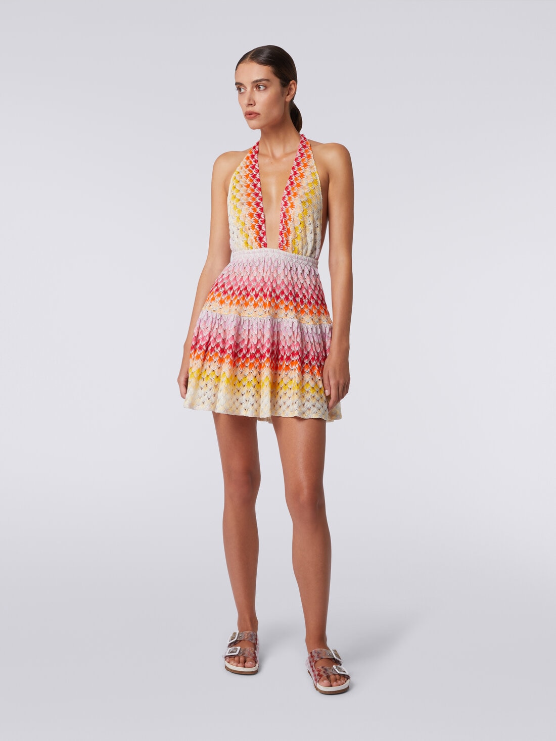 M Missoni Copricostume corto effetto pizzo dégradé con lurex