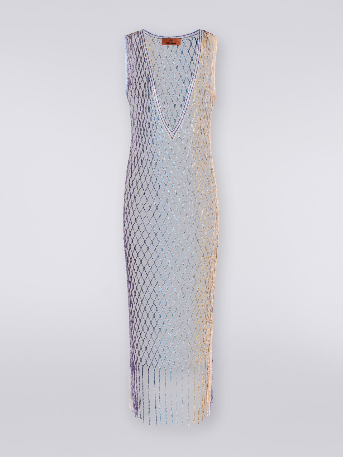 Caftan filet à effet métal avec franges, Multicolore  - MS24SQ18BV00EHSM9A0 - 0