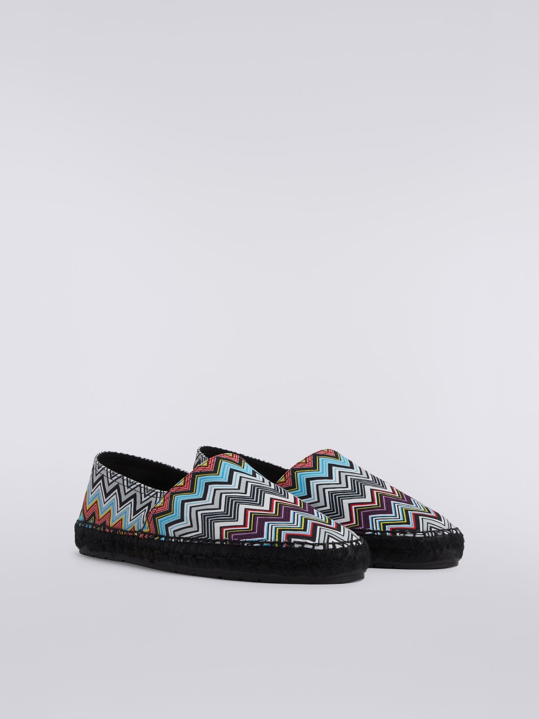 Printed canvas flat espadrilles with logo inscription, Multicoloured  - OC23SY00BW00HQSM8LJ - 1