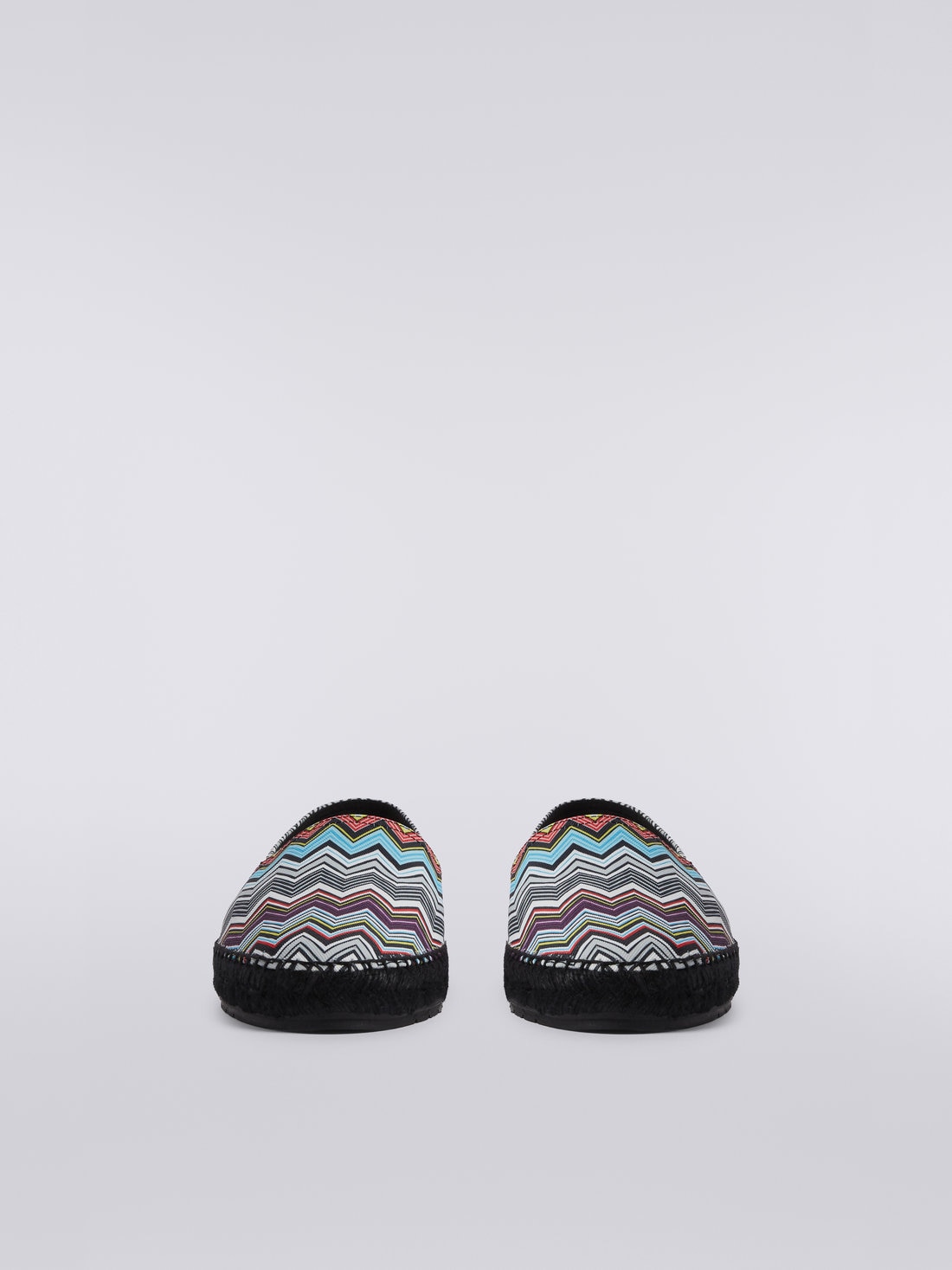 Espadrilles plates en toile imprimée avec logo inscrit, Multicolore  - OC23SY00BW00HQSM8LJ - 2