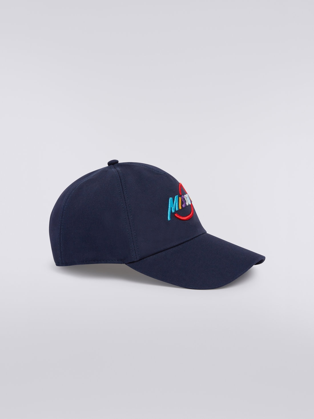Cotton visor hat with multicoloured logo lettering, Blue - 8051575776946 - 1