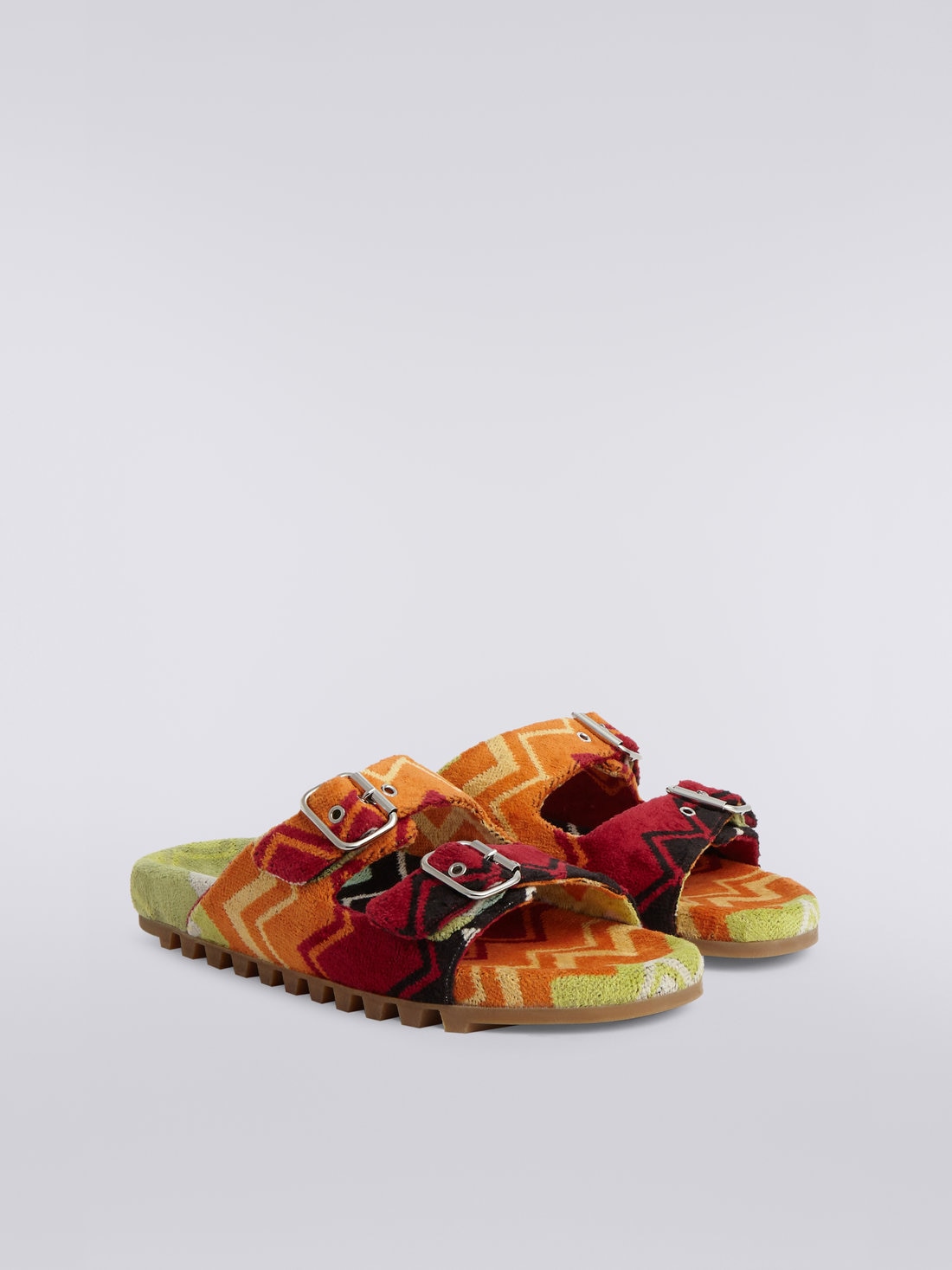 Sandales en éponge à double zigzag, Multicolore  - OS23SY01BV00BVSM8MS - 1