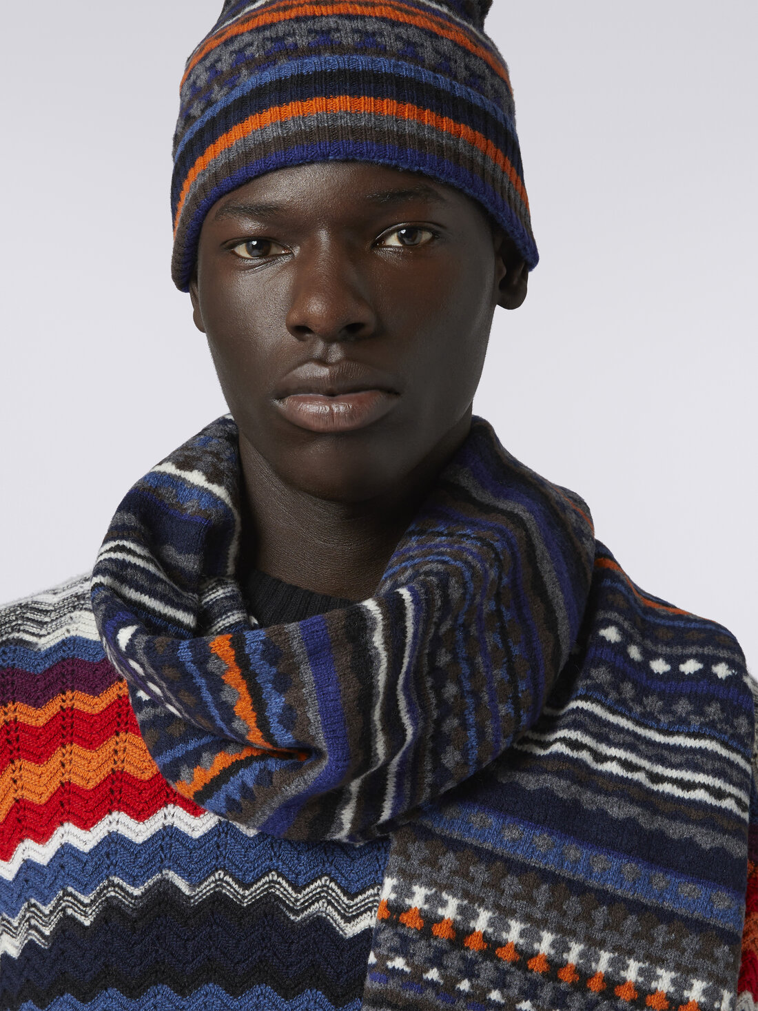 Jacquard wool beanie, Multicoloured  - 8053147086934 - 2