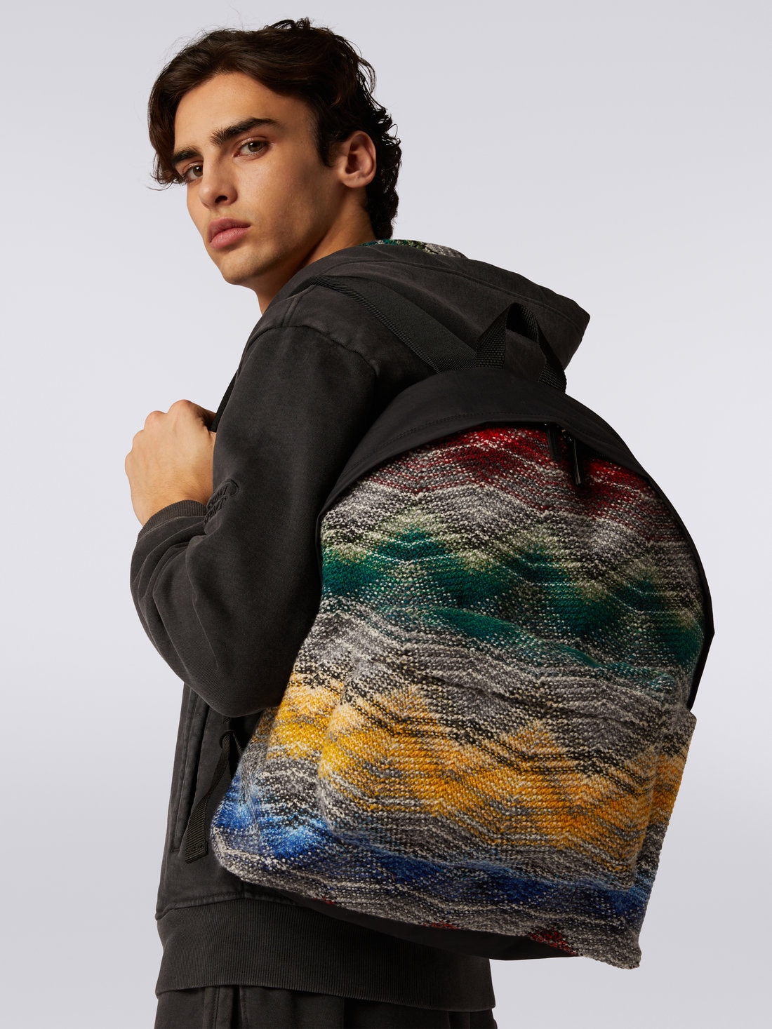 Zigzag wool rucksack, Multicoloured  - 4