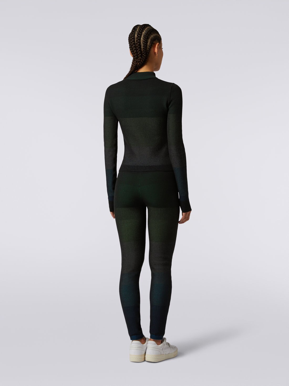 Cotton blend leggings with embroidered logo, Multicoloured  - 8051575914652 - 3