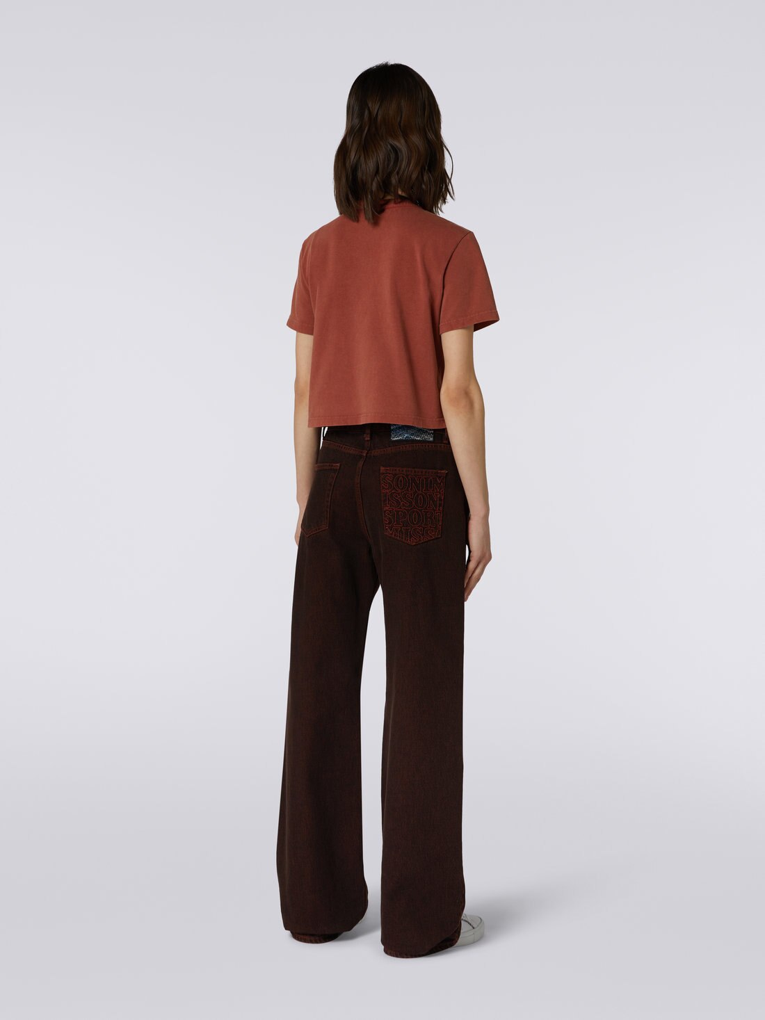 Flared five-pocket denim trousers , Rust - SS23WI07BW00OMS207L - 3