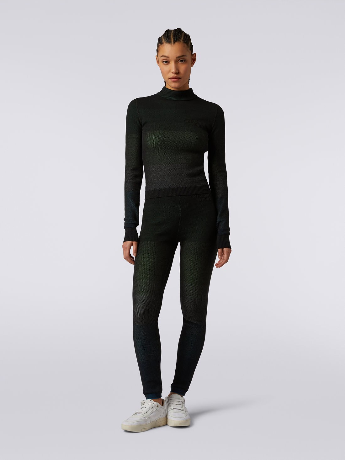 Pulli aus Baumwollmischgewebe mit hohem Kragen, Mehrfarbig  - 8051575915338 - 1