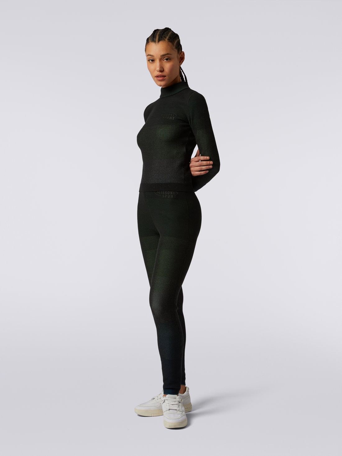 Pulli aus Baumwollmischgewebe mit hohem Kragen, Mehrfarbig  - 8051575915338 - 2