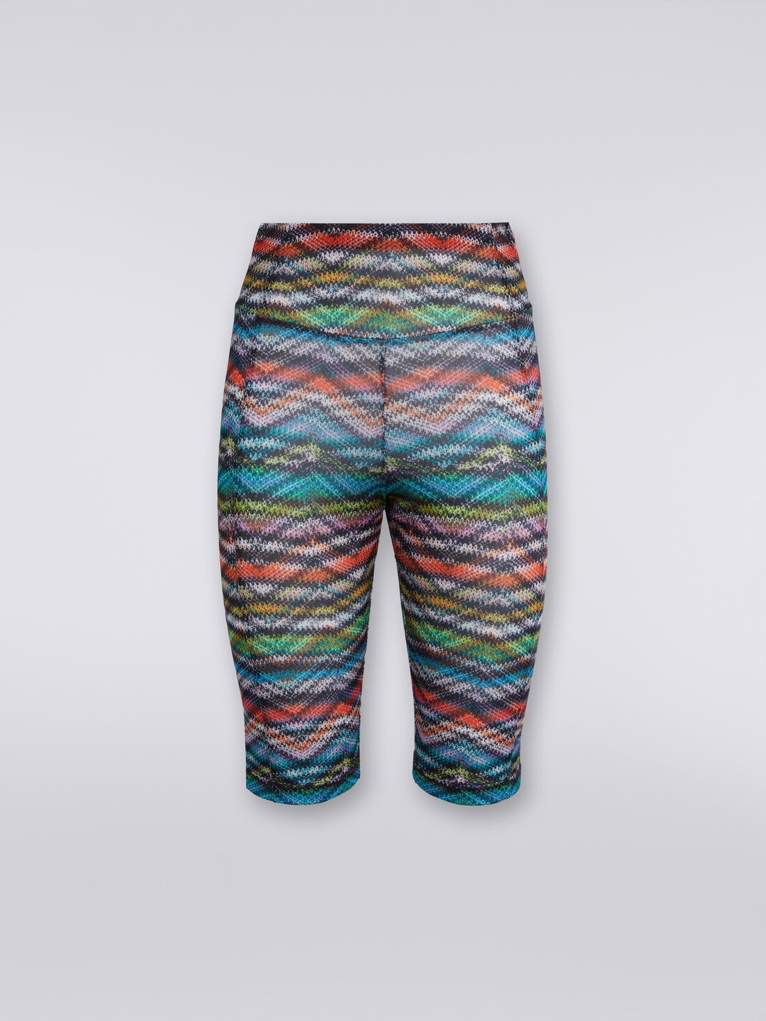 Pantalones cortos de nailon elástico estampado, Multicolor  - SS24SI0EBJ00IWSM9AA - 0