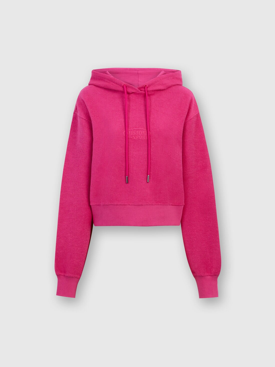 Sweat brossé court avec capuche et logo, Rouge  - SS24SW01BJ00IJS30CZ - 0