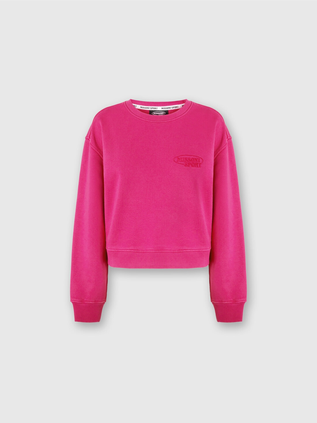 Crew-neck sweatshirt in cotton with logo, Red  - SS24SW03BJ00H0S30CZ - 0