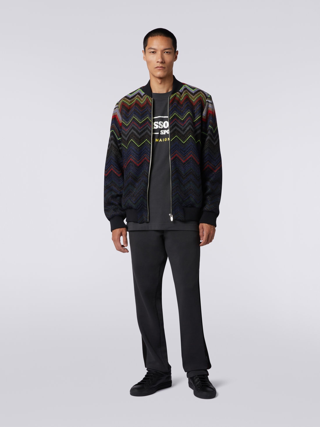 Wool Jacquard Bomber Jacket