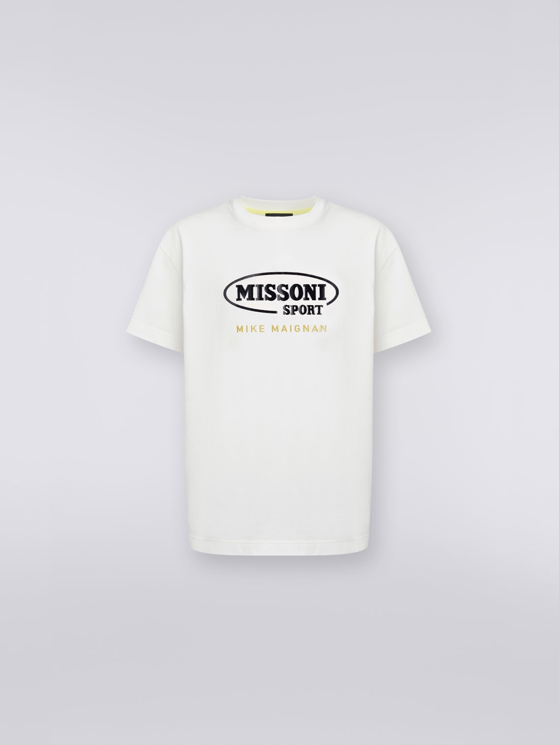 Crew-neck cotton T-shirt with logo in collaboration with Mike