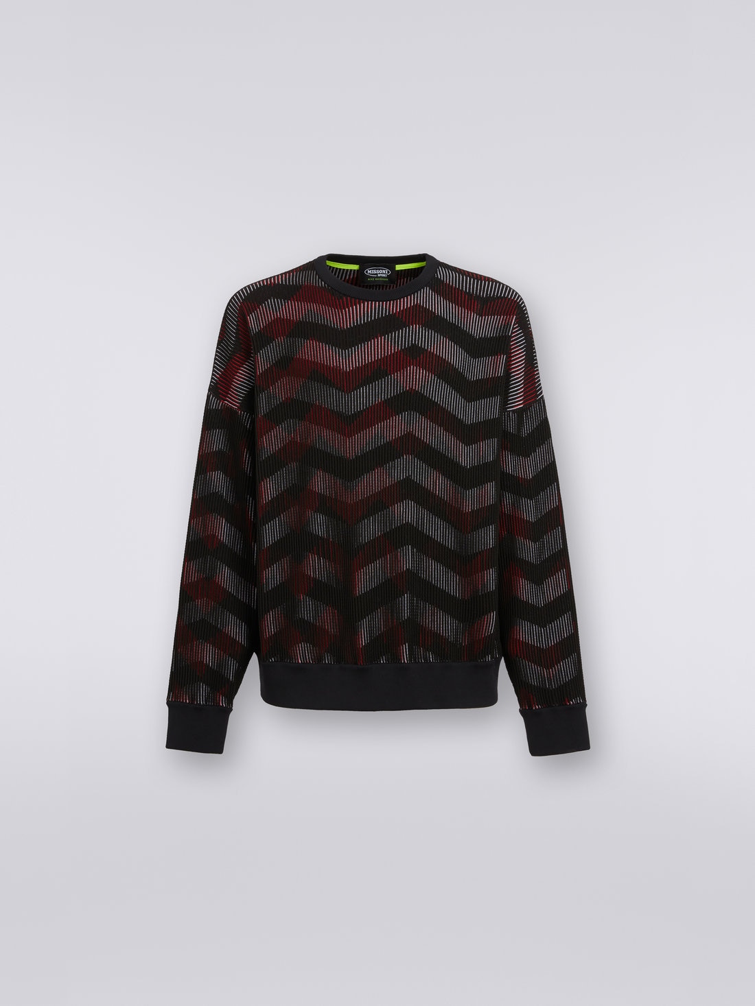 Cotton blend chevron crew-neck jumper in collaboration with Mike Maignan, Multicoloured - TS23SN07BK031MSM95A - 0