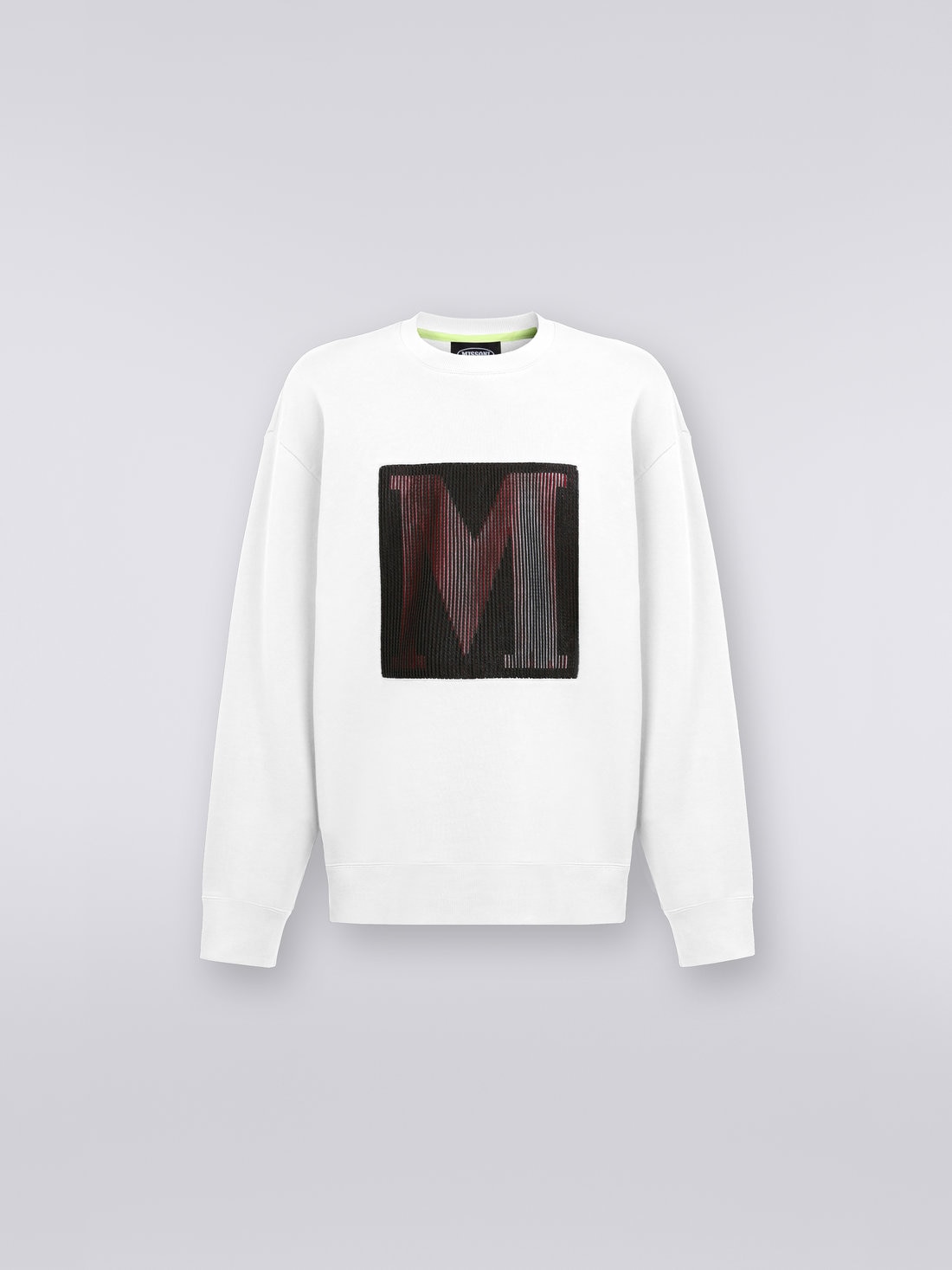 Cotton crew-neck sweatshirt with macro logo in collaboration with Mike Maignan, White - TS23SW05BJ00HYS019Y - 0