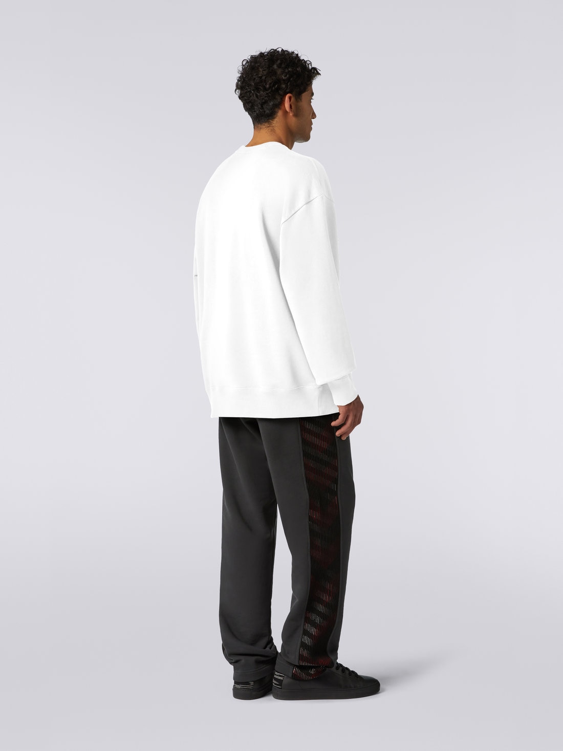 Sweatshirt aus Baumwolle mit Rundhalsausschnitt und Makro-Logo in Zusammenarbeit mit Mike Maignan, Weiß - TS23SW05BJ00HYS019Y - 3