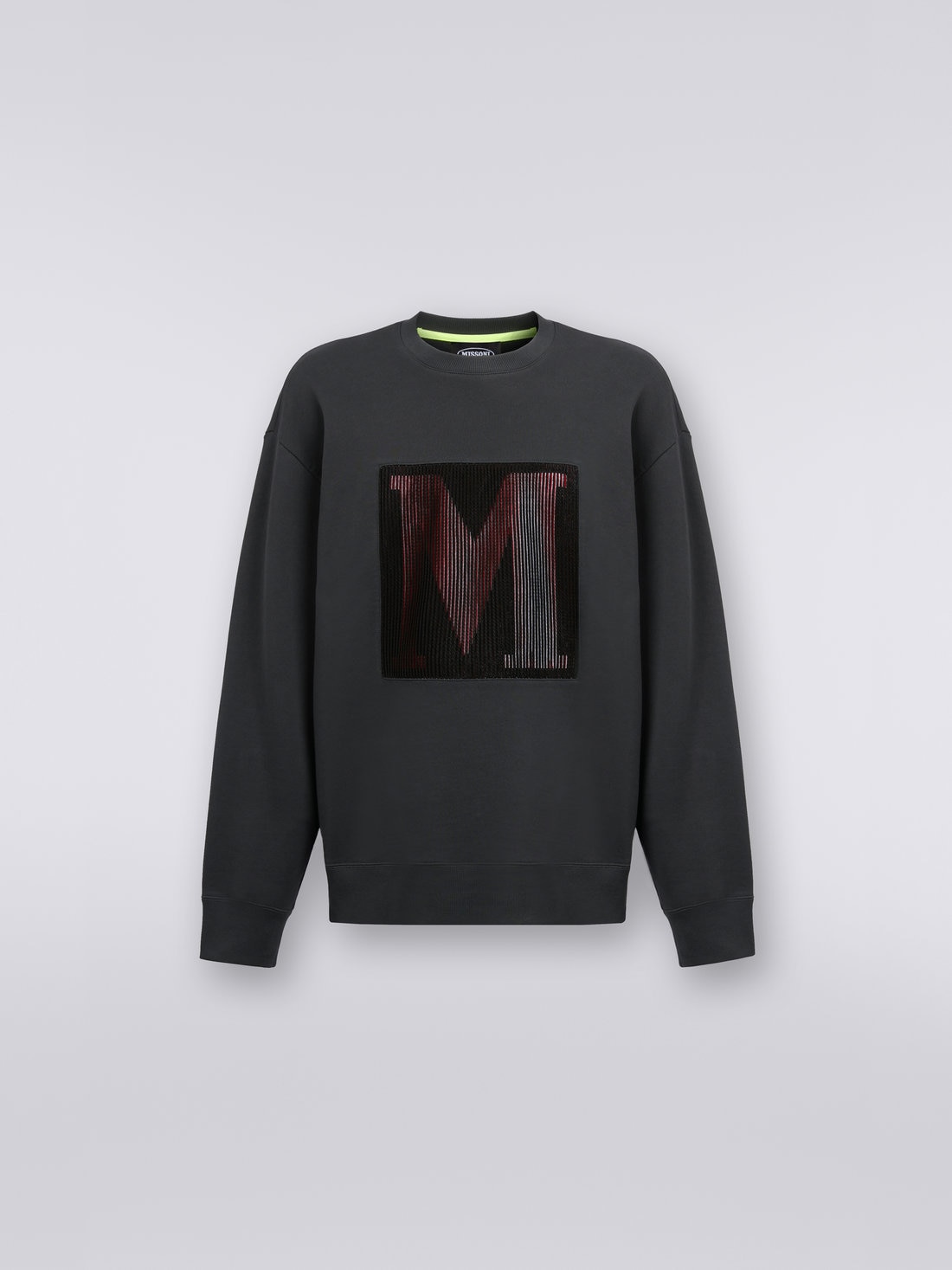 Cotton crew-neck sweatshirt with macro logo in collaboration with Mike Maignan, Grey - TS23SW05BJ00HYS91HR - 0