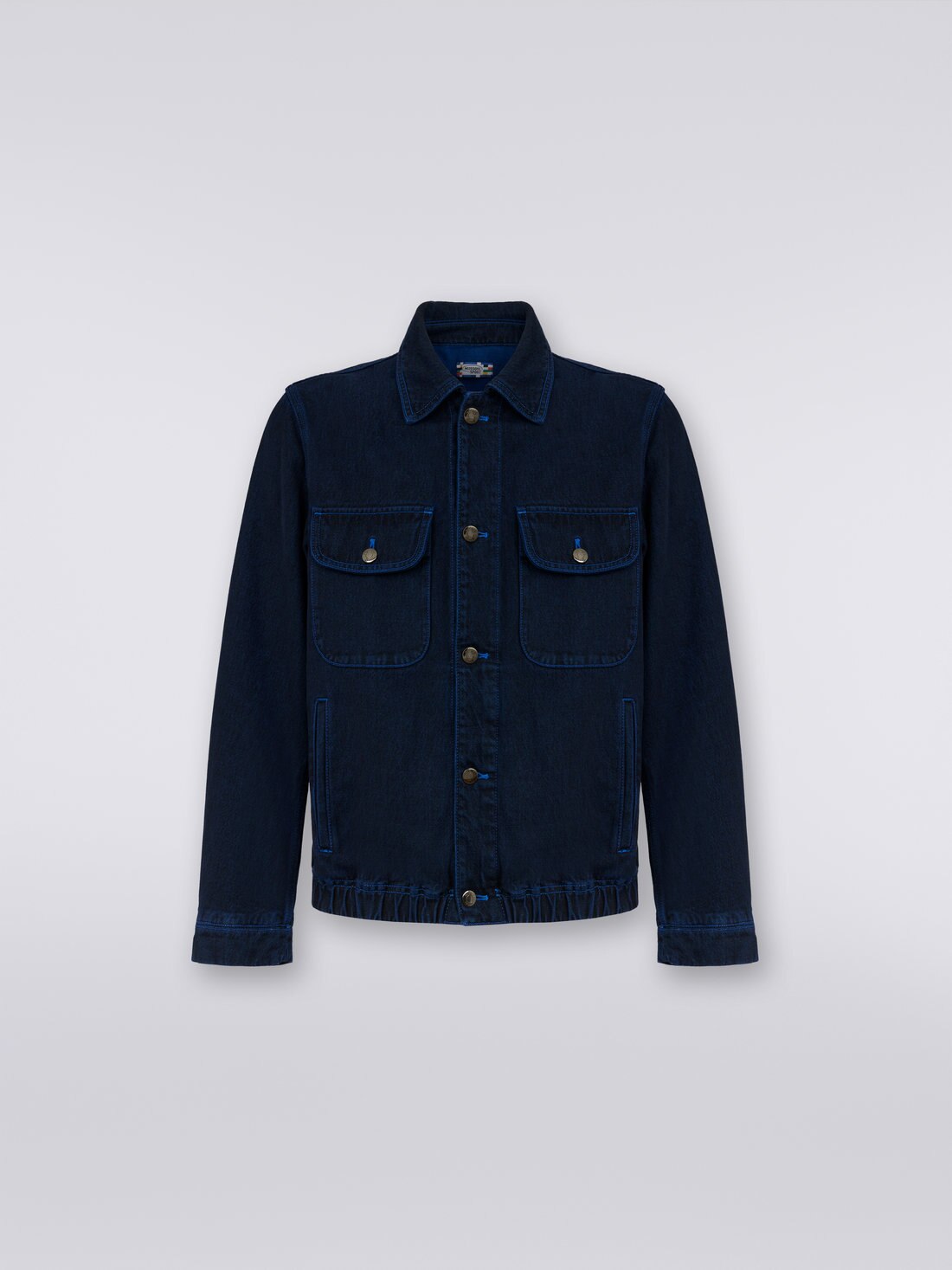 Denim jacket with embroidered logo, Blue - 8051575926235 - 0
