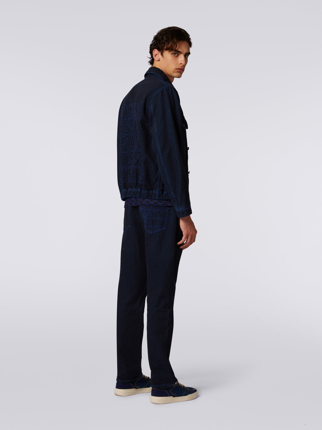 Denim jacket with embroidered logo, Blue - 8051575926235 - 3