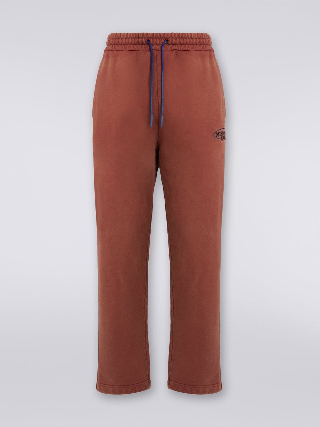 Cotton knit trousers with logo, Rust - TS23WI01BJ00H0S80B7 - 0