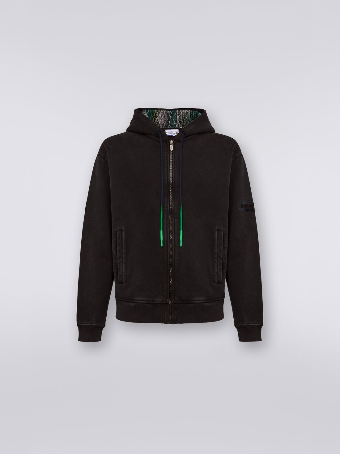 Felpa in cotone con cappuccio e zip, Grigio - TS23WW03BJ00H0S91GW - 0