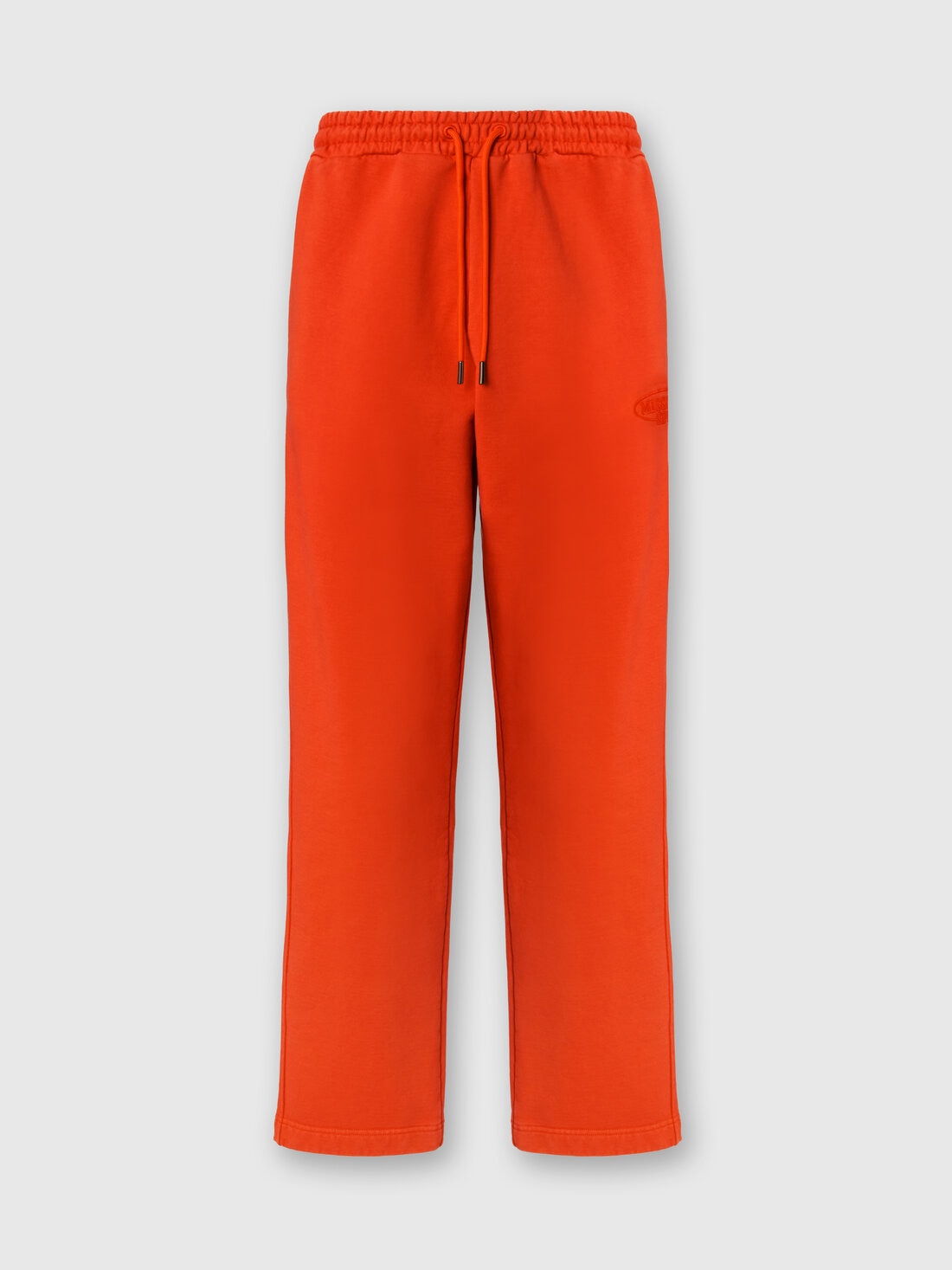 Trousers in cotton fleece with logo, Orange - TS24SI00BJ00H0S207S - 0