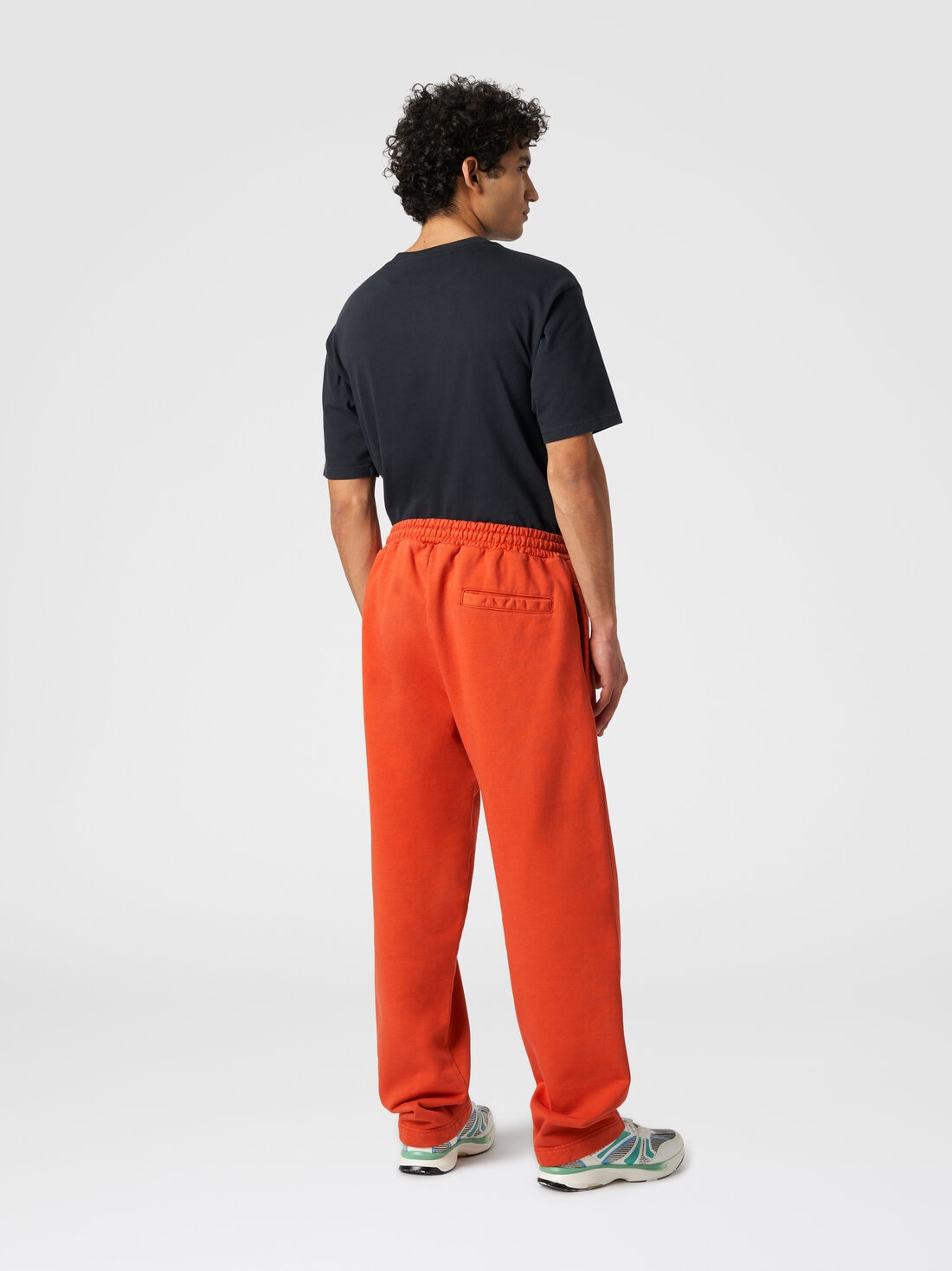 Trousers in cotton fleece with logo, Orange - TS24SI00BJ00H0S207S - 2