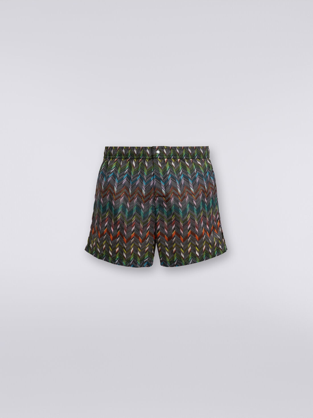 Swimming trunks in nylon with logo print, Multicoloured  - TS24SP00BW00RWS91J3 - 0