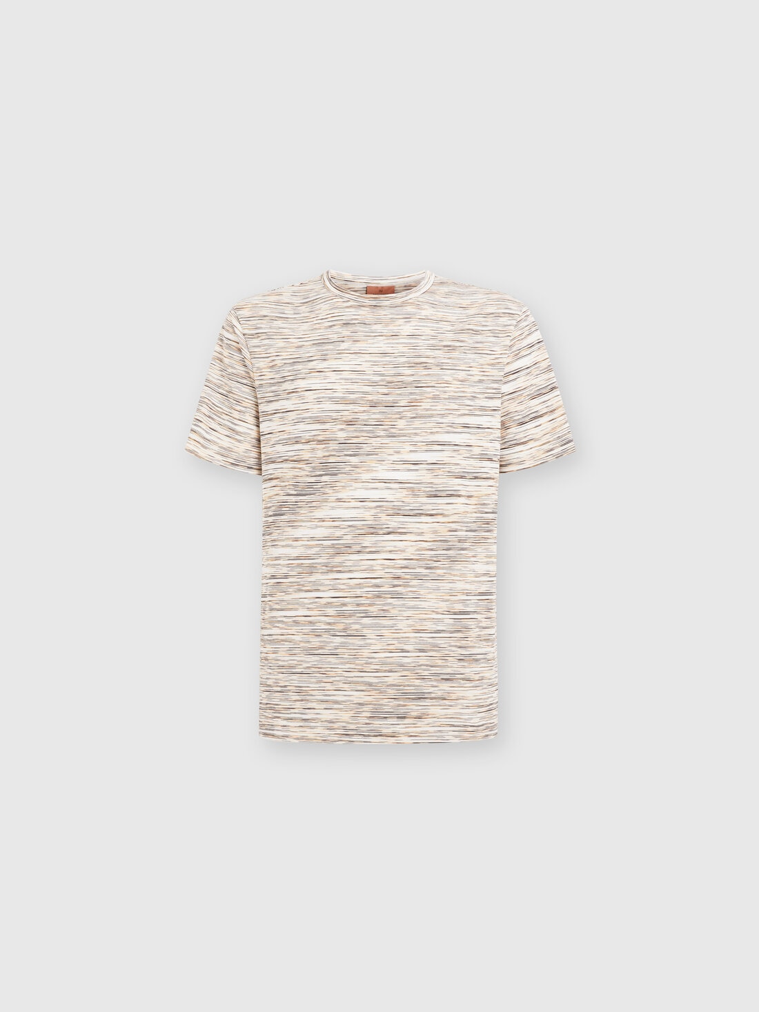 Slub cotton crew-neck T-shirt, White  & Orange - UC22SL01BJ0001F201B - 0