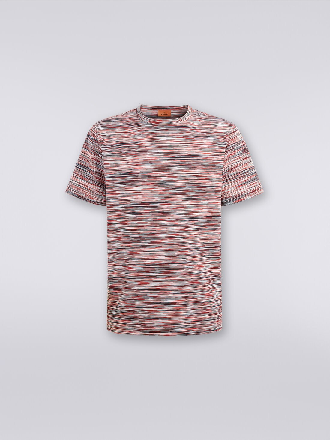 Rundhals-T-Shirt aus Baumwolle in Flammgarnoptik, Mehrfarbig  - 8053147072838 - 0