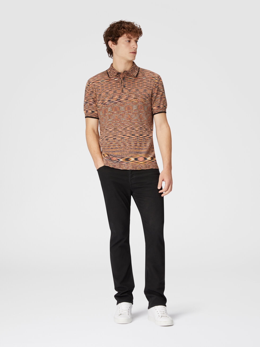 Polo in cotone fiammato, Arancio - UC22W204BK013BF201C - 1