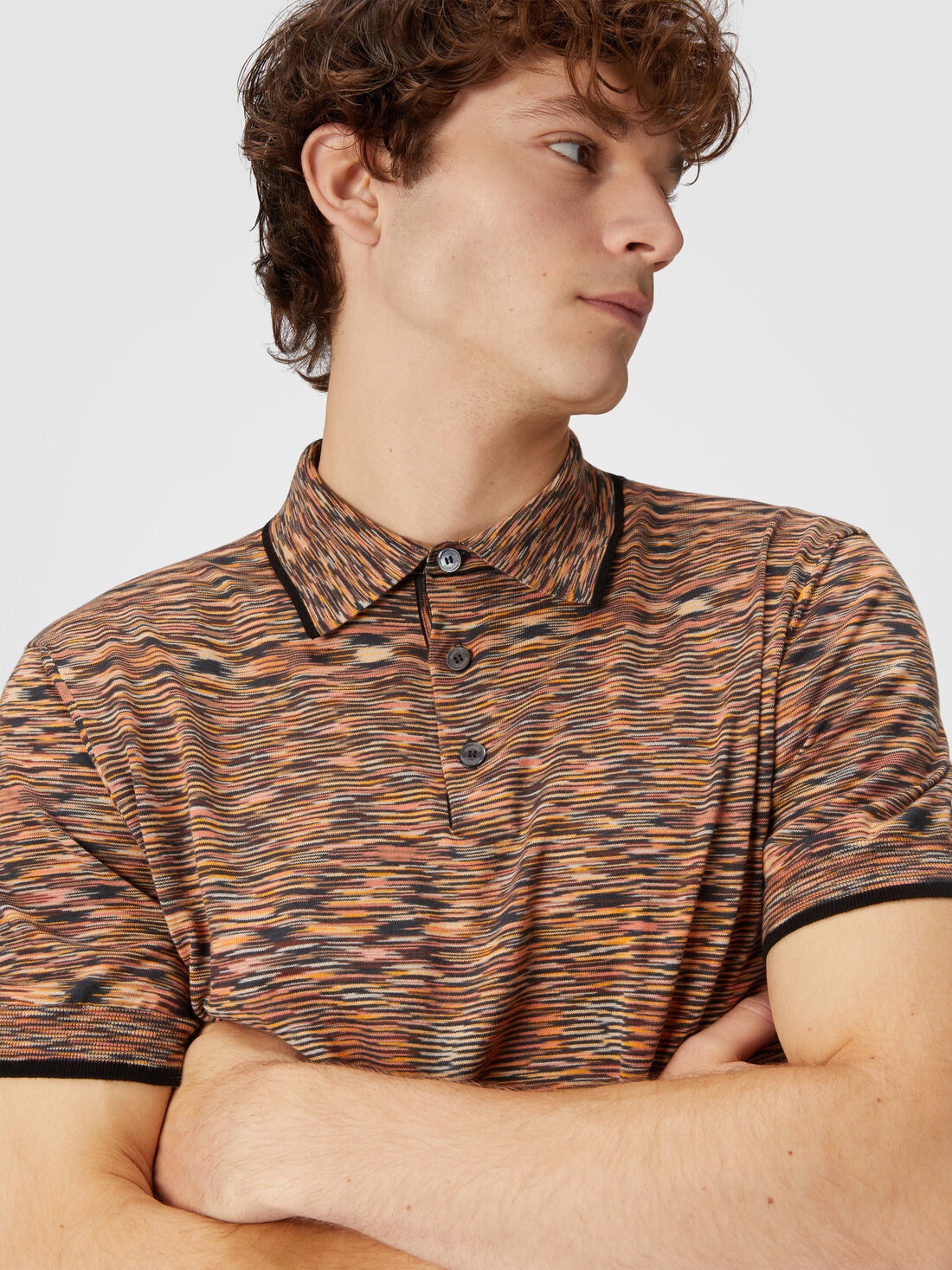 Polo in cotone fiammato, Arancio - UC22W204BK013BF201C - 3