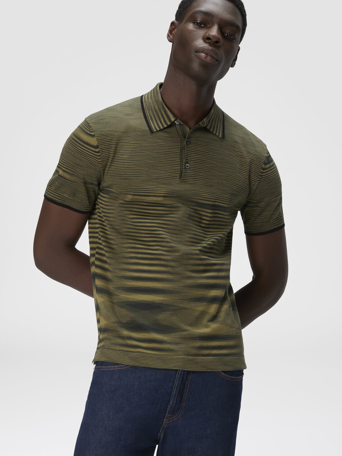 Polo de algodón flameado, Verde  - UC22W204BK013BF602X - 3