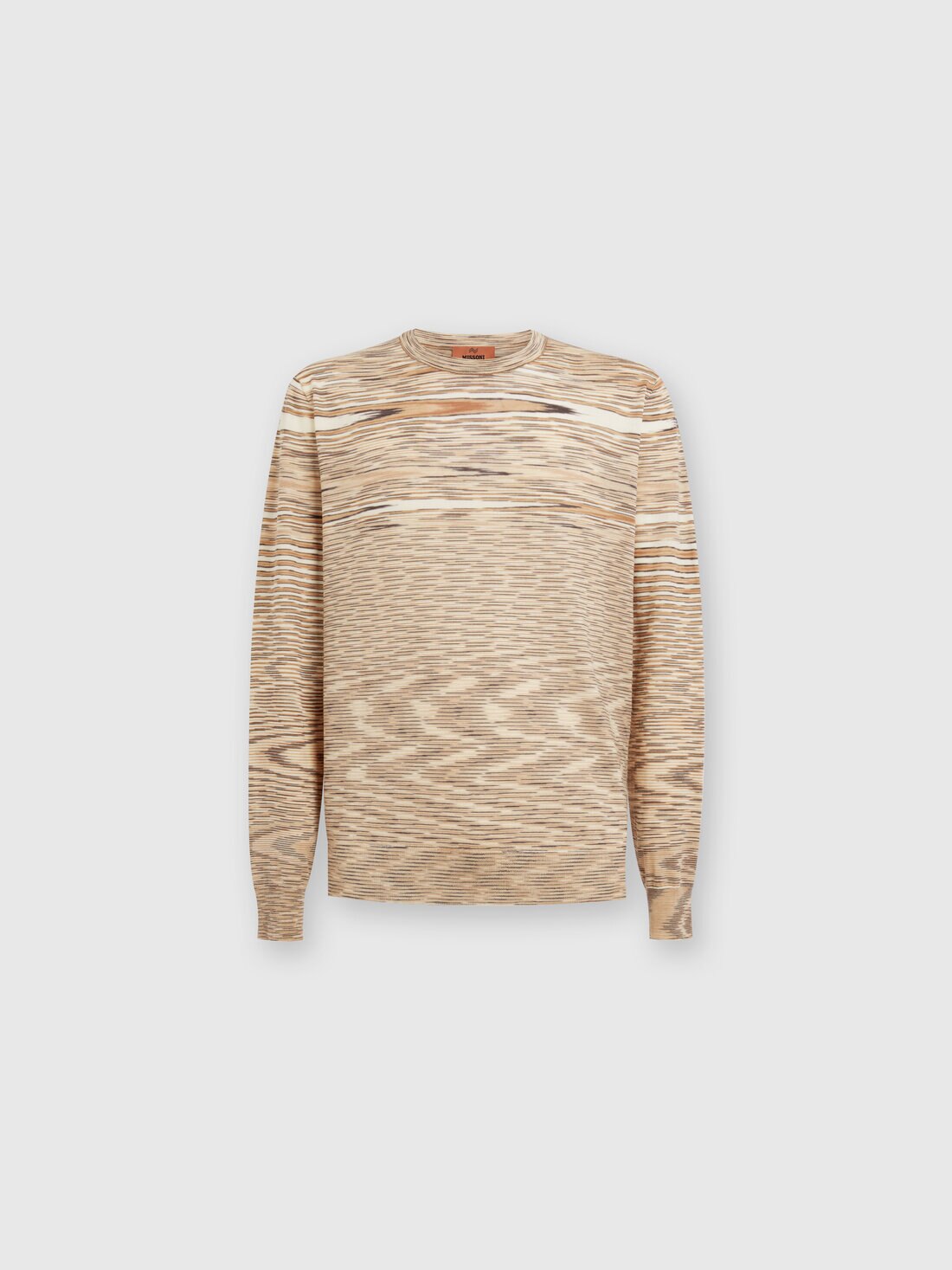 Jersey de cuello redondo flameado, Beige - 8053147120744 - 0