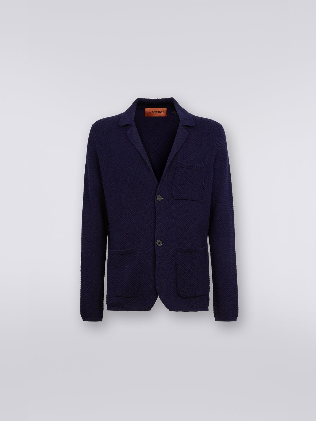 Blazer en tricot de coton et viscose, Bleu Foncé - UC23SF00BK023LS729R - 0