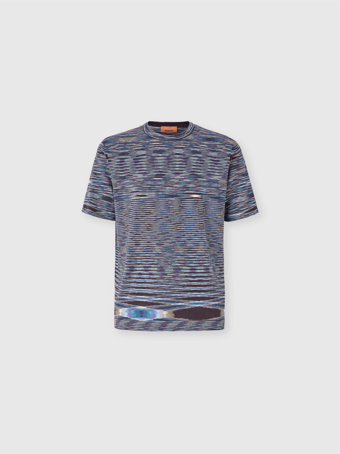 Slub cotton crew-neck T-shirt, Blue - UC23SL03BK013BF7061 - 0