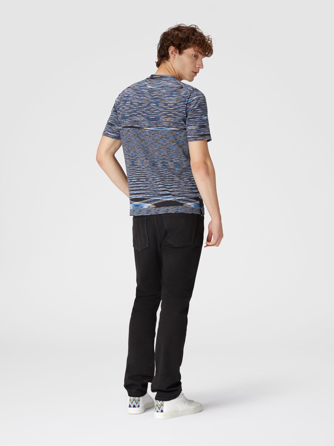 Slub cotton crew-neck T-shirt, Blue - UC23SL03BK013BF7061 - 2