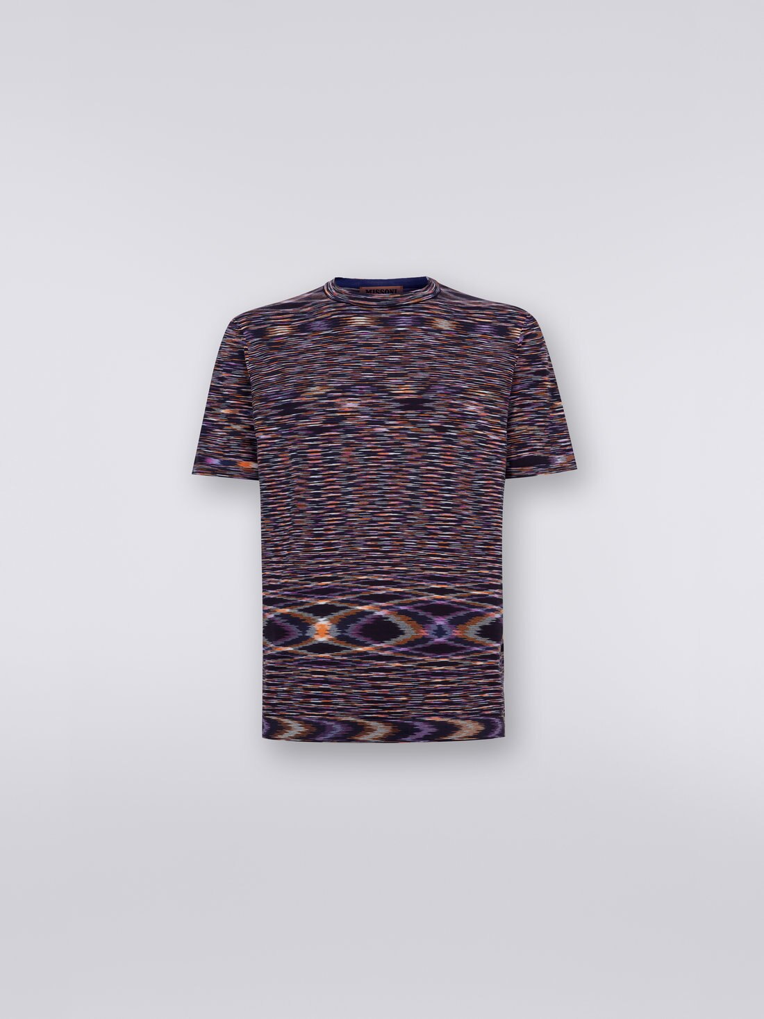 Slub cotton crew-neck T-shirt, Multicoloured  - UC23SL03BK013BF902Q - 0