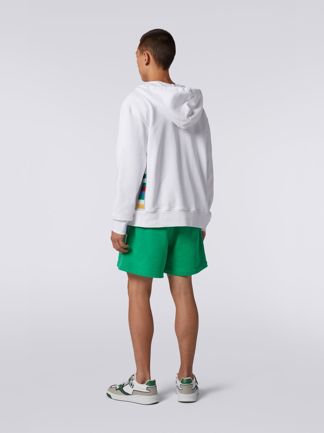 Cotton sweatshirt with hood and zip, White & Multicoloured Heritage - UC23SW02BJ00EQS017A - 3