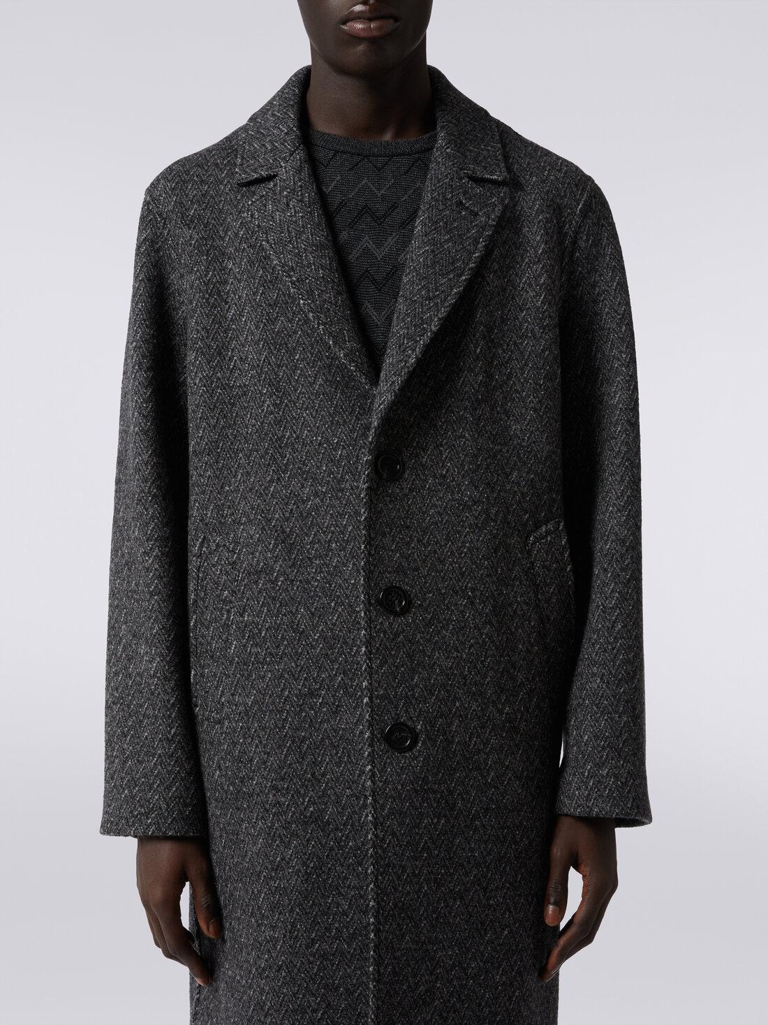 Baron Boutique Wool Herringbone Topcoat 