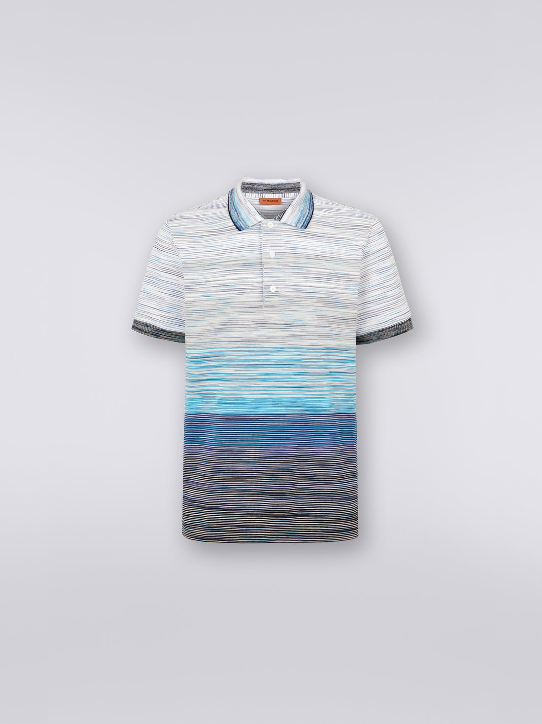 Slub cotton piqu polo shirt Sky Blue Light Blue Blue Missoni