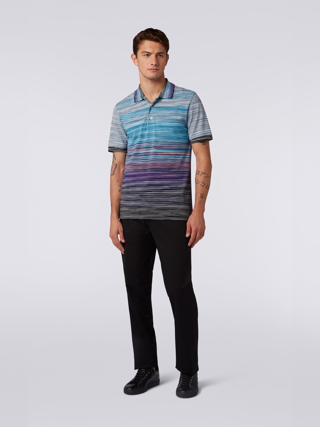 Slub cotton piqué polo shirt, Multicoloured - US23S20HBJ0014FM126 - 1