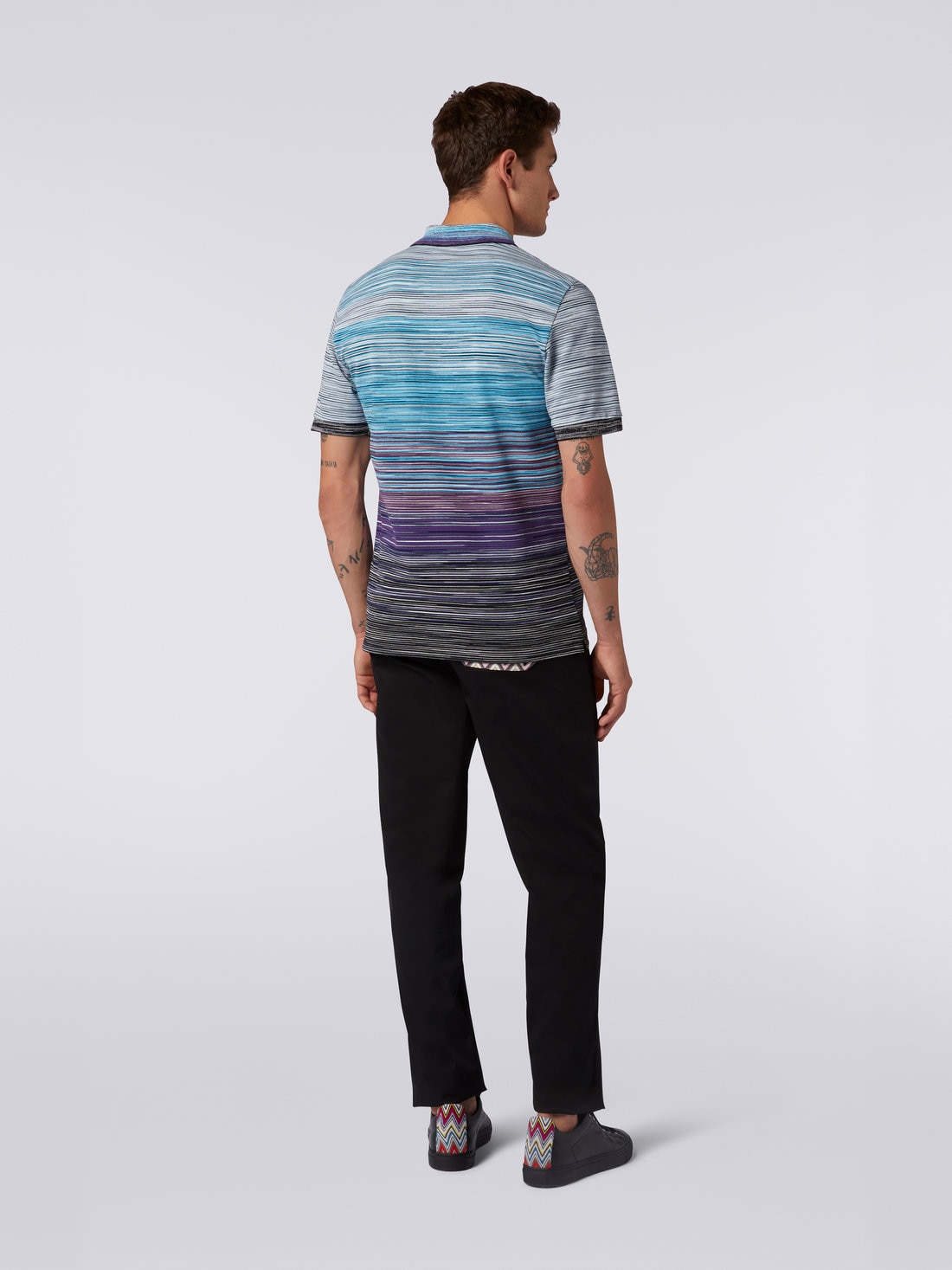 Slub cotton piqué polo shirt, Multicoloured - US23S20HBJ0014FM126 - 3