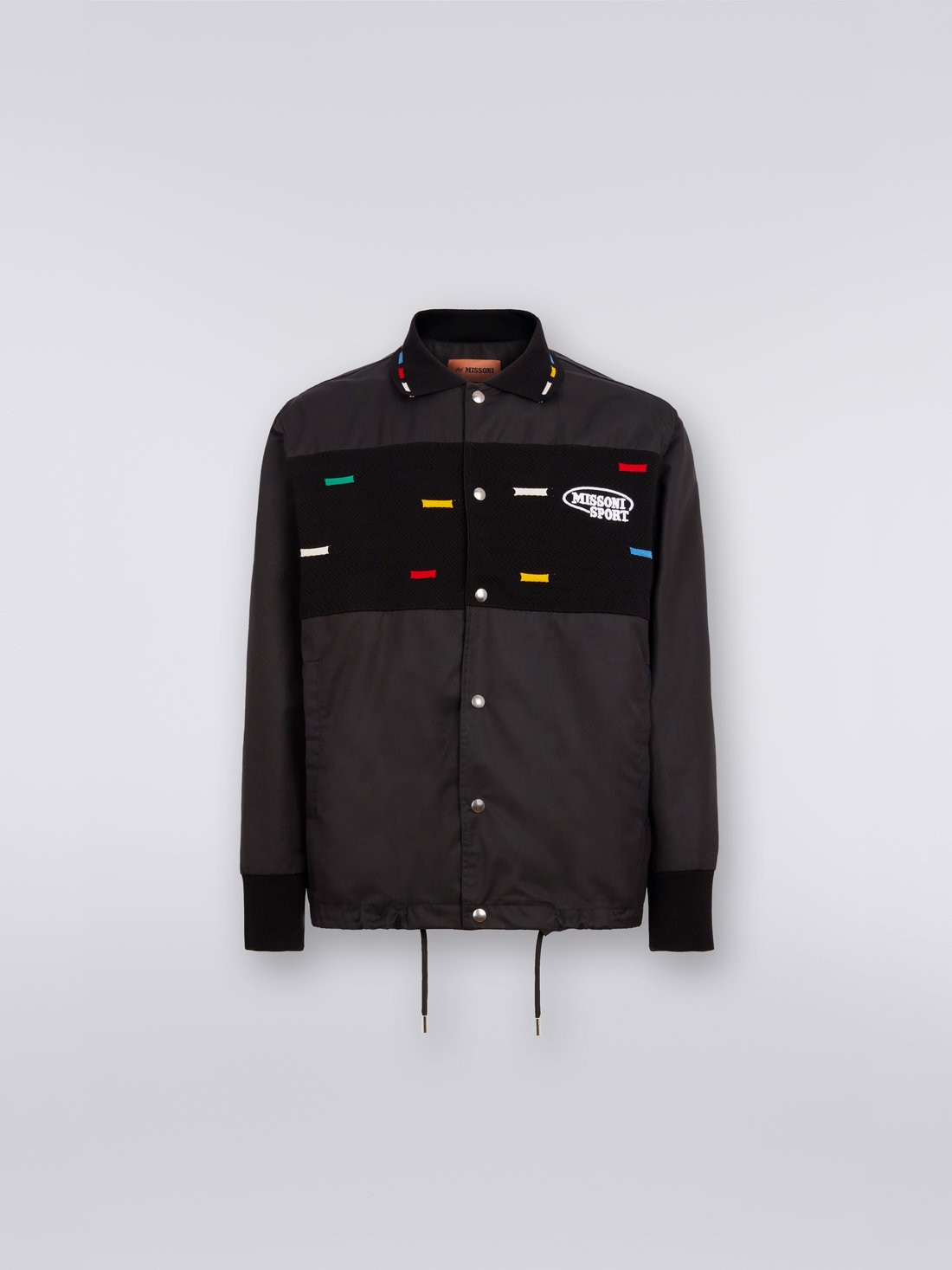Jacket with knitted inserts and Legacy logo embroidery, Black & Multicoloured - US23SC0MBW00MKS91EH - 0